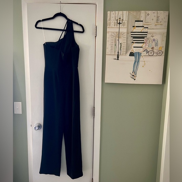 One-shoulder jump suit, black, size small - Picture 3 of 5